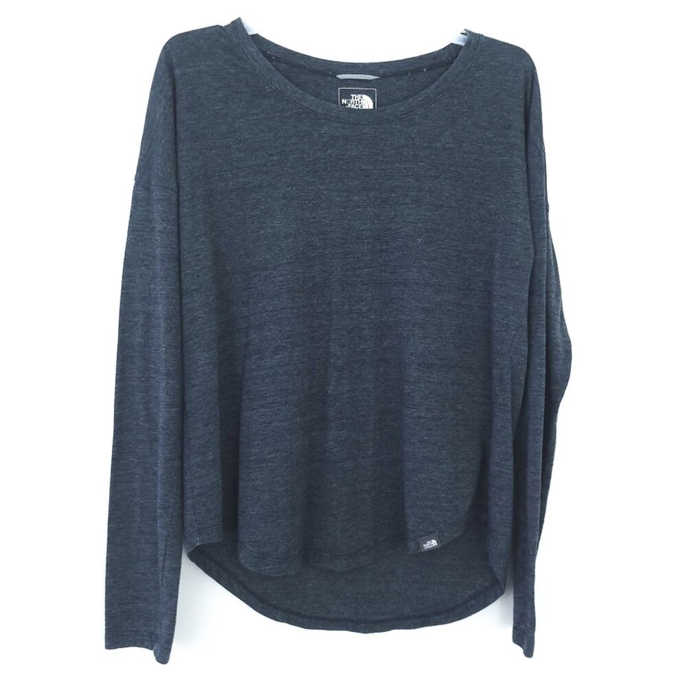 The North Face Long Sleeve Shirt Classic Fit Small Women Outdoor Hiking Top Gray